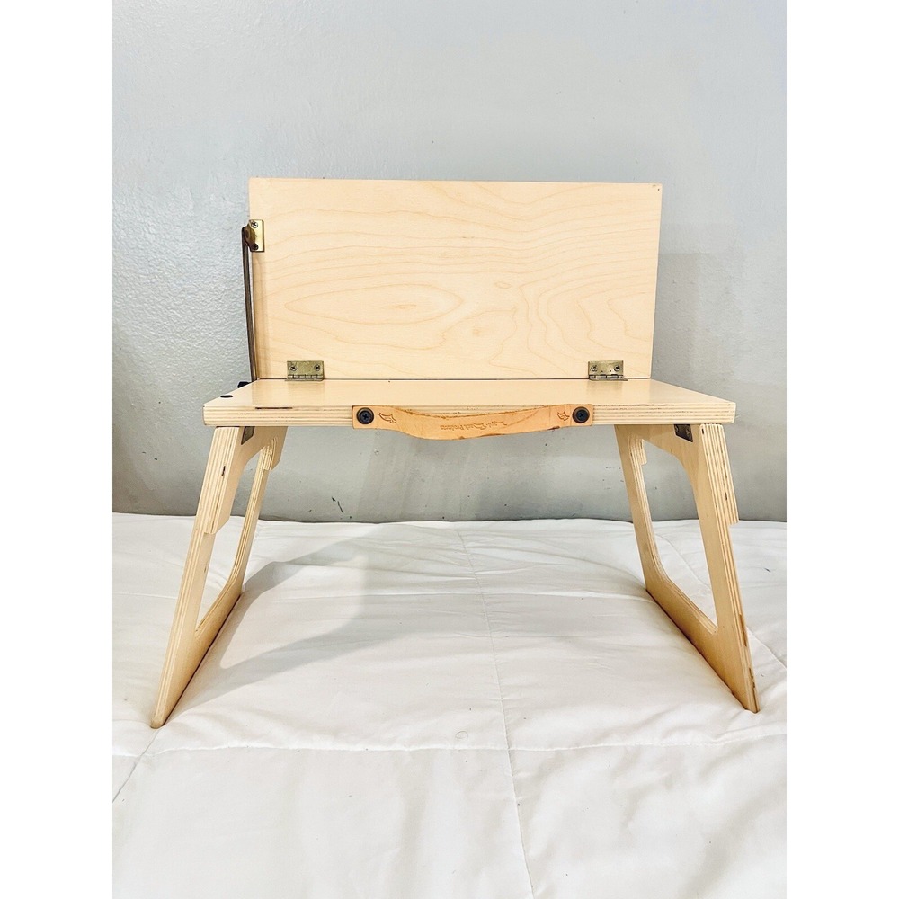 The Bed Desk Layd Back Products Birch Wood Made‎ in USA Folds Flat Adjustable